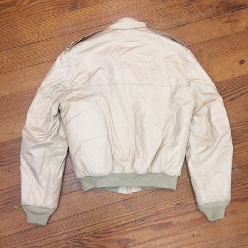 70s LONDON FOG bomber jacket mens size 38 light jacket khaki members only jacket mens small Tan Jacket light Brown NEUTRAL womens medium 38