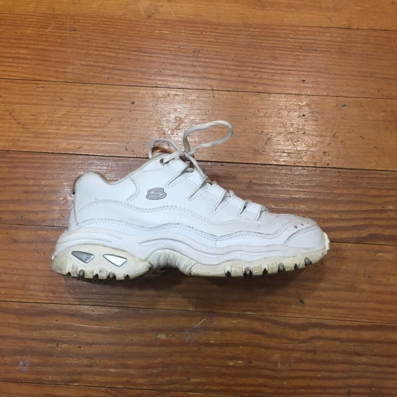 90s rare Sketchers PLATFORM Sneakers White CHUNKY Tennis Shoe | Etsy