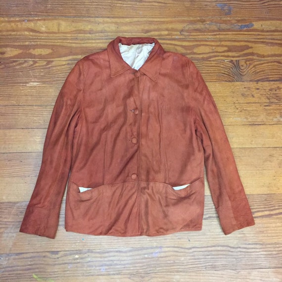 40s Suede Jacket Mens Medium 42 distressed leather