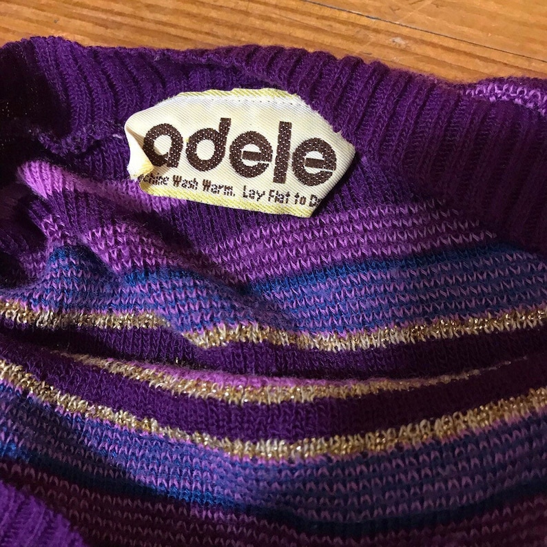 70s METALLIC stretch Sparkle Top GOLD lam\u00e8 stretchy Xs Cropped thin Sweater Top Tight Womens small medium PURPLE striped long sleeve shirt