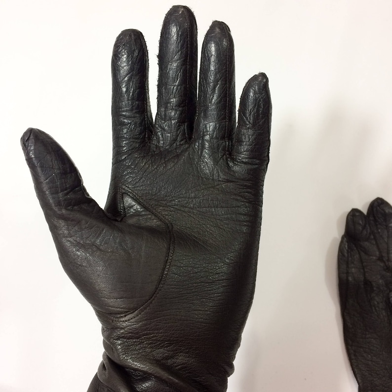 50s SILK lined leather gloves Long Gloves Womens Small size 7 Winter Gloves Feminine Lady Like Opera Gloves Retro Mod Vintage driving gloves
