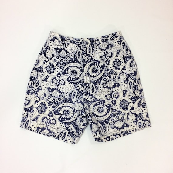 50s CALICO cotton shorts floral print shorts 25 26