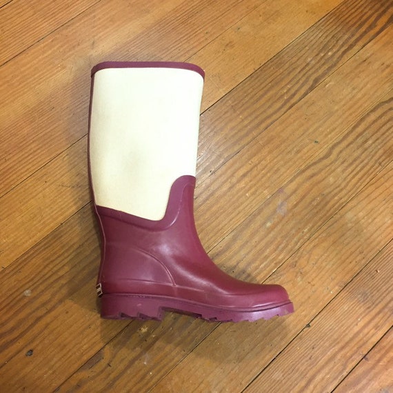 90s LANDS END Rain Boots two tone 