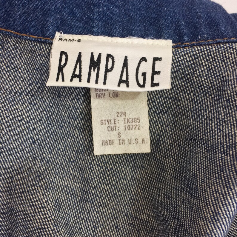 90s RAMPAGE Cropped Jean Jacket Dark Wash Denim Jacket Xs Small Medium Womens Denim Jacket CROP Jean Jacket Tight Fitted Jean Jacket