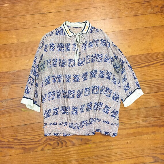1920s silk blouse ANTIQUE drop waist blouse flappe