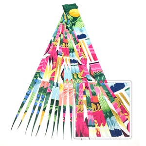 Paper Bead Strips, Pink Green & Gold Scrapbook Paper 1/2&quot; and 1&quot; Floral Pattern