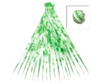Paper Bead Strips, 1/2" or 1", Scrapbook Paper, Green White Watercolor Wash Design