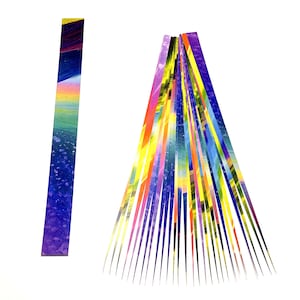 Paper Bead Strips, 1/2&quot; or 1&quot; Scrapbook Paper Rainbow Gradient Multicolor