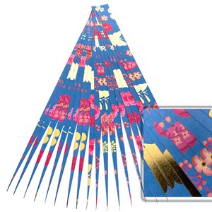 Paper Bead Strips, 1/2&quot; or 1&quot; Scrapbook Paper, Blue Pink with Gold Foil Accents