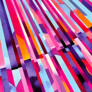 Paper Bead Strips, 1/2&quot;, 3/4&quot; or 1&quot; Original Abstract Design Multicolor