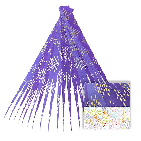 Paper Strips Double Sided with Gold Foil Laminate Half Inch or 1 Inch Precut Paper Bead Strips Make Paper Beads Works with Bead Roller Tool