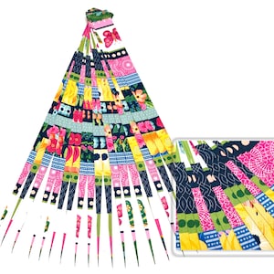 Paper Bead Strips Multicolor Scrapbook Paper 1/2&quot; and 1&quot; Patchwork Floral Design