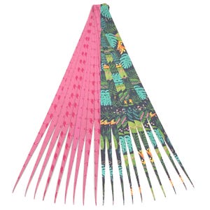 Double-Sided Paper Bead Strips – Pre-Cut 1/2&quot; or 1&quot;, Pink Flamingos & Tropical Jungle Scrapbook Paper