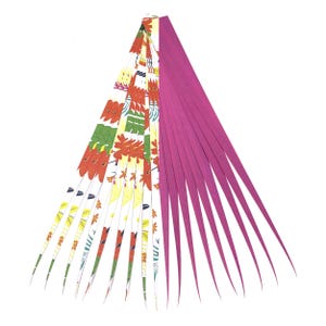 Double-Sided Paper Bead Strips, Pre-Cut 1/2&quot; or 1&quot; Bold Floral & Magenta Scrapbook Paper