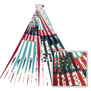 Paper Bead Strips, 1/2&quot; or 1&quot; Scrapbook Paper, Burgandy Green Teal Design