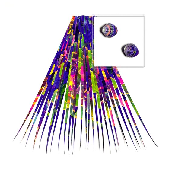 Paper Bead Strips, 1/2" or 1" Cardstock, Pink, Blue, Yellow, Purple, Green Print