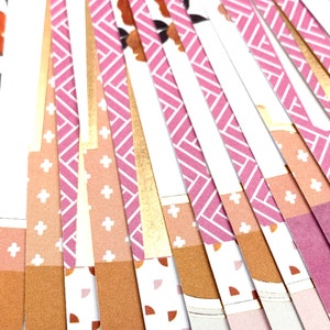 Paper Bead Strips with Gold Foil, 1/2 or 1&quot; Triangle Shape Scrapbook Paper