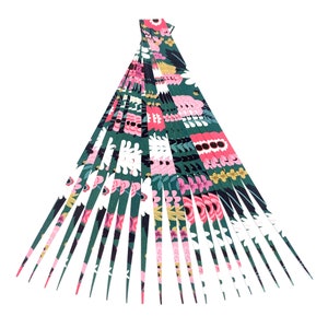 Paper Bead Strips, 1/2&quot; or 1&quot; Scrapbook Paper, Green Pink White Floral Design