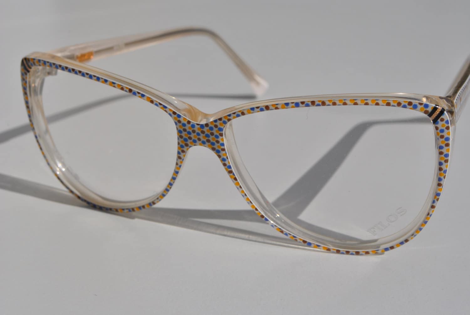 Vintage women's eyeglasses frames FILOS 4486 50-14 pop art