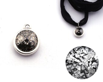 Anhänger mit Rivoli crystal rose gold 12mm antik silber funkelnder Hingucker
