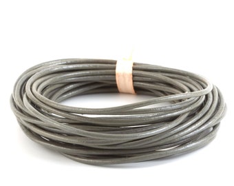 Ziegen-Lederriemen Lederband Lederschnur Blue Grey ø2mm weich formbeständig