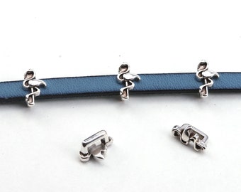 gold Schmuckelement Leder /& Bänder 3x Zamak Schiebeperle Engelsflügel ID 5x2mm