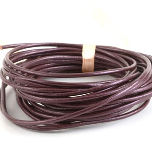 0,79 EUR/metro 5 m correa de cuero de cabra correa de cuero cuerda de cuero metalizado Marron ø2mm suave dimensionalmente estable