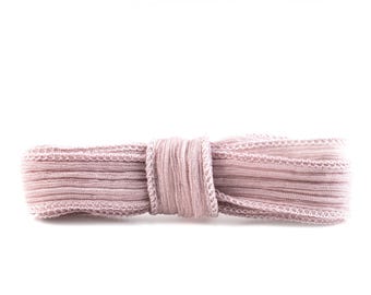 Seidenband Crinkle Crêpe Victorian Mauve 1m 100% Seide handgenäht und handgefärbt Wickelarmband Schmuckband