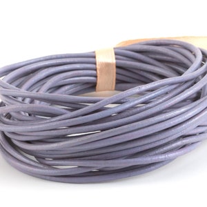 0.79 EUR/meter 5 m goat leather strap leather cord lavender ø2mm soft dimensionally stable