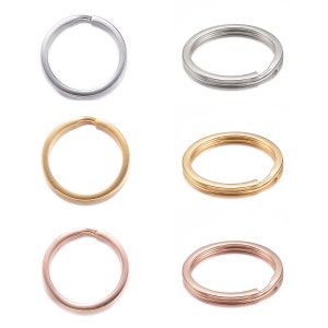 1.60 EUR/piece Stainless steel key ring Ø20mm Ø25mm Ø30mm platinum colored gold rose gold for keychain