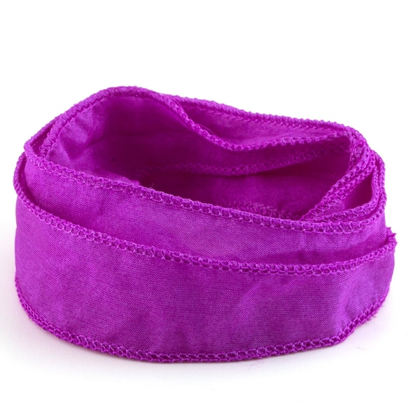 Habotai silk ribbon Radiant Orchid 1 m 100% silk hand-sewn and hand-dyed wrap bracelet jewelry ribbon