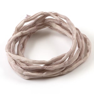 Hand dyed Habotai silk ribbon Taupe ø3mm silk cord 100% pure silk H3M20004U