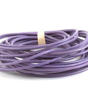 0.79 EUR/meter 5 m goat leather strap leather cord pastel purple ø2mm soft dimensionally stable