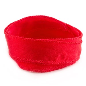 Crêpe Satin Silk Ribbon Fireplace Red 1 m 100% silk hand sewn and hand dyed wrap bracelet jewelry ribbon