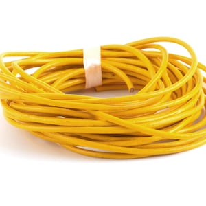 0.79 EUR/meter 5 m goat leather strap leather cord yellow ø2mm soft dimensionally stable