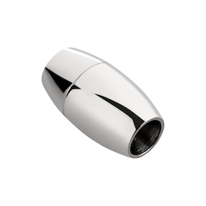 € 3,89/st. RVS magneetsluiting glanzend 18,5 x 11mm (ID 6mm) voor rond leer en koorden