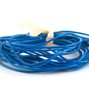 0.75 EUR/meter 5 m goat leather strap leather cord blue ø1.5 mm soft dimensionally stable