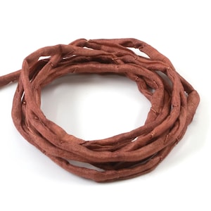 Hand-dyed Habotai silk ribbon Nougat ø3mm silk cord 100% pure silk H3M8364U