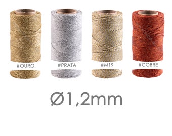 0,08 EUR/metro 135 m Linhasita® filo di poliestere cerato metallizzato Ø1,2 mm filo di macrame creazione di gioielli braccialetto dell'amicizia filo per cucire in pelle