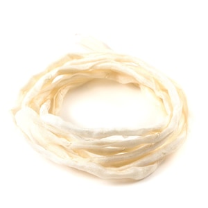 Hand-dyed Habotai silk ribbon Chamois ø3mm silk cord 100% pure silk H3M7014U