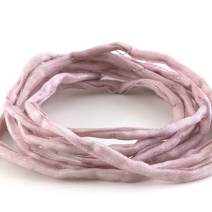 Hand-dyed Habotai silk ribbon Victorian Mauve ø3mm silk cord 100% pure silk H3M20354U