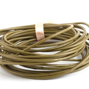 0.79 EUR/meter 5 m goat leather strap leather cord pistachio ø2mm soft dimensionally stable