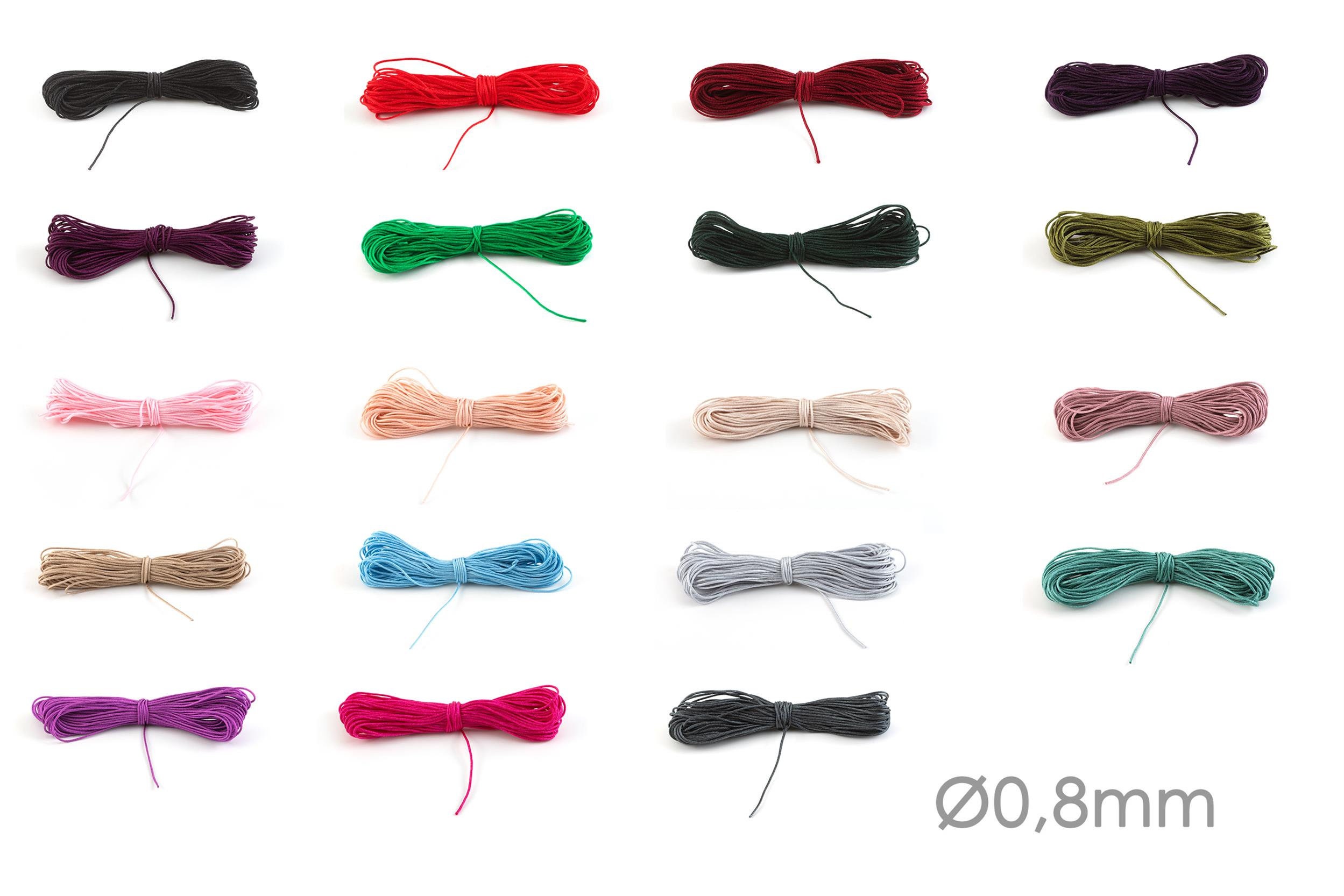 0,18 EUR/Meter 10 m Macramé Ribbon Jewelry Cord Ø0,8 mm Color Selecti…
