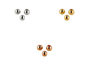 10/25x Metallperle Rund 3mm (Ø1,2mm) antik silber gold rose gold Freundschaftsarmband Makramee Geschenkidee