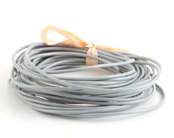 0,75 EUR/m 5m Ziegen-Lederriemen Lederband Lederschnur Light Grey ø1,5mm weich formbeständig