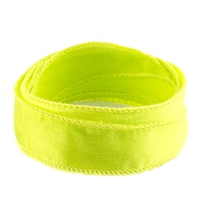 Crêpe Satin Silk Ribbon Lime 1 m 100% silk hand sewn and hand dyed wrap bracelet jewelry ribbon