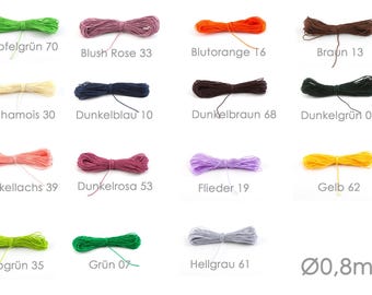 0.13 EUR/meter 10 m Macrame Cord Jewelry Cord Ø0.8 mm Color Selection Braiding Knots Kumihimo