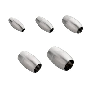 Stainless steel magnetic clasp brushed oval (ID 3/4/6/8/10 mm) for round leather & straps