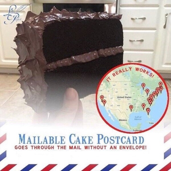 Mailable Cake PostCard - Funny Card - Friendship Card