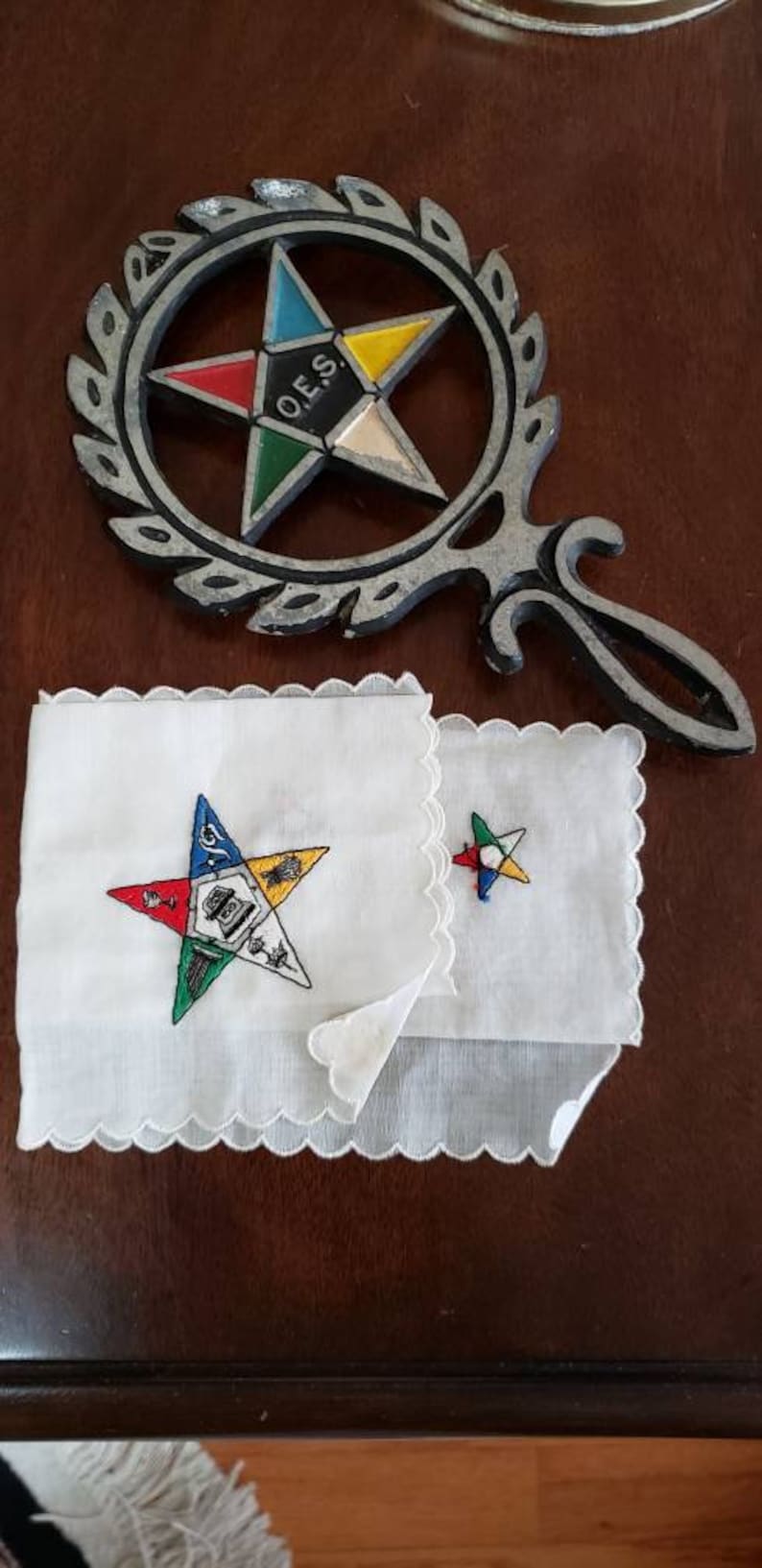 Order of the Eastern Star Handkerchief and Trivet Etsy